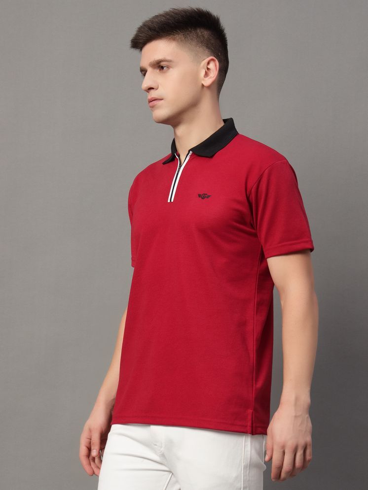     			GET GOLF Cotton Blend Regular Fit Solid Half Sleeves Men's Polo T Shirt - Maroon ( Pack of 1 )