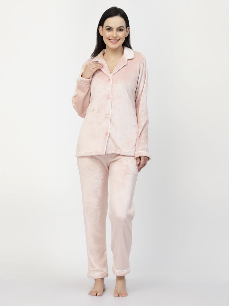     			Klotthe Pink Woollen Women's Nightwear Nightsuit Sets ( Pack of 1 )