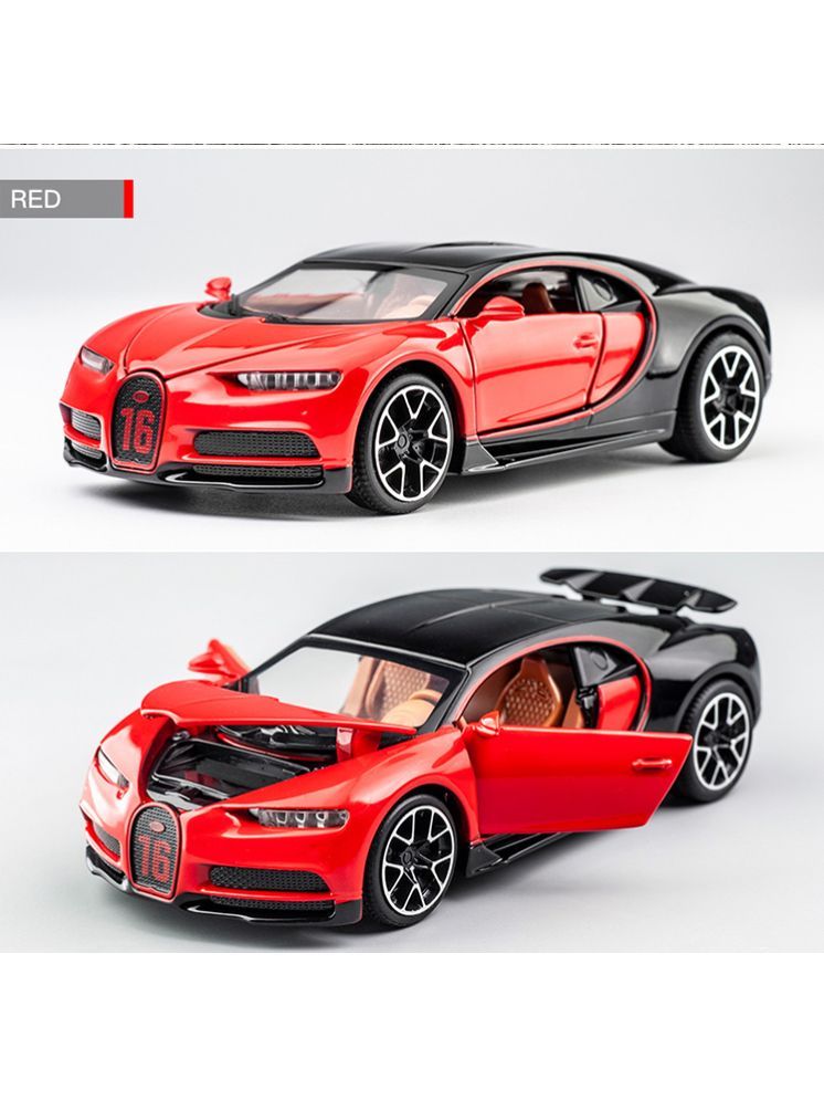     			PANSHUB 1:32 Scale Bugatti Chiron Die-Cast Metal Car with Sport car Openable Doors Light and Sound,Pull Back Function Indoor Outdoor Toy for Kids