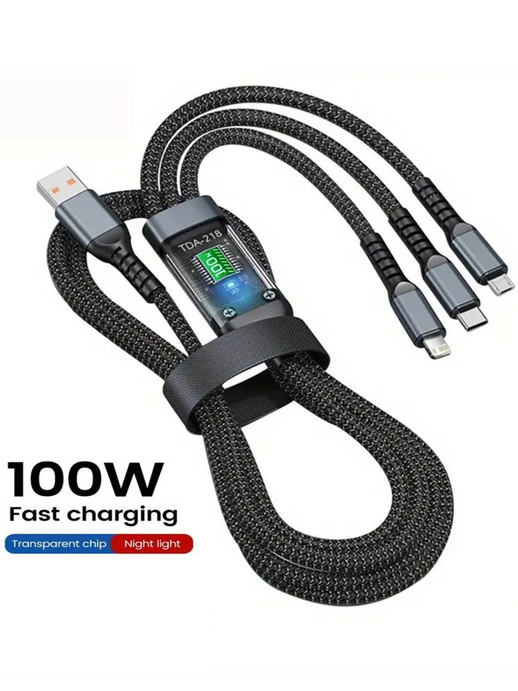     			Retailstore 1.5m Data Cables 3_in1 100W Fast Charging - Black