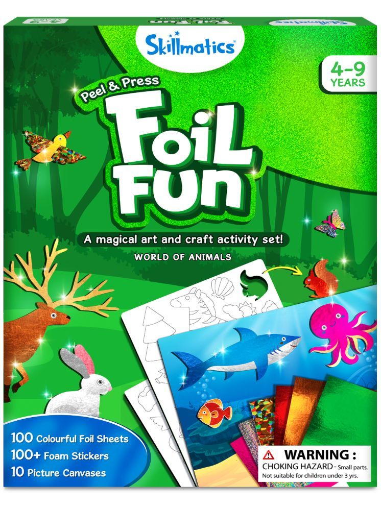     			Skillmatics Art & Craft Activity - Foil Fun Animals, No Mess Art for Kids, Craft Kits & Supplies, DIY Creative Activity, Gifts for Boys & Girls Ages 4, 5, 6, 7, 8, 9, Travel Toys