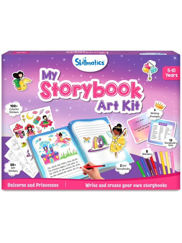     			Skillmatics Unicorn & Princesses Art Kit - Write & Create Storybooks, Creative Activity, DIY Kit, 150+ Stickers, Gifts for Kids Ages 5, 6, 7, 8, 9, 10