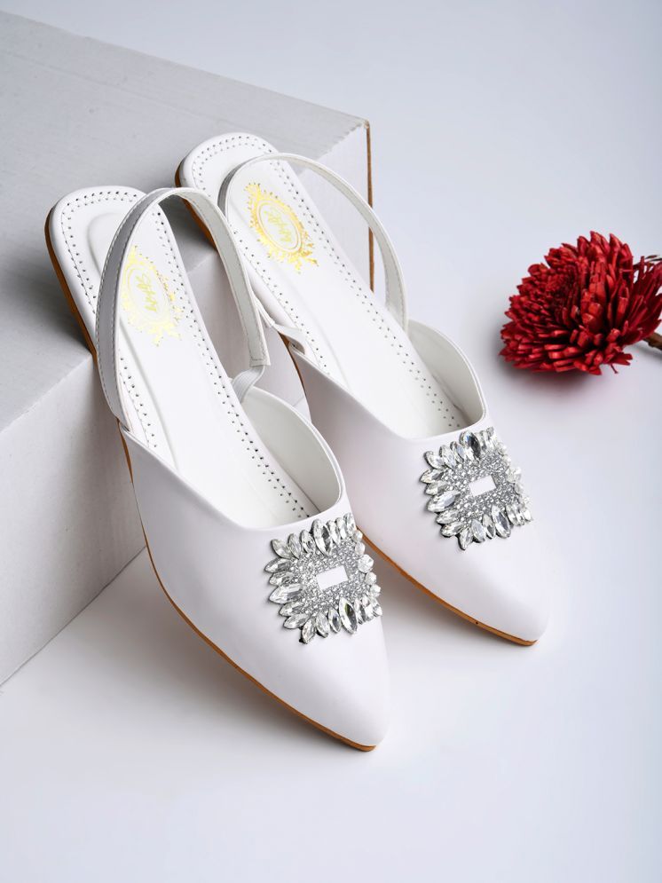     			Stylestry White Women's Flats