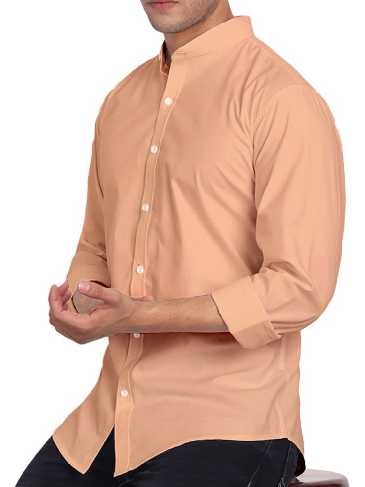     			UNI VIBE Cotton Blend Slim Fit Solids Full Sleeves Men's Casual Shirt - Orange ( Pack of 1 )