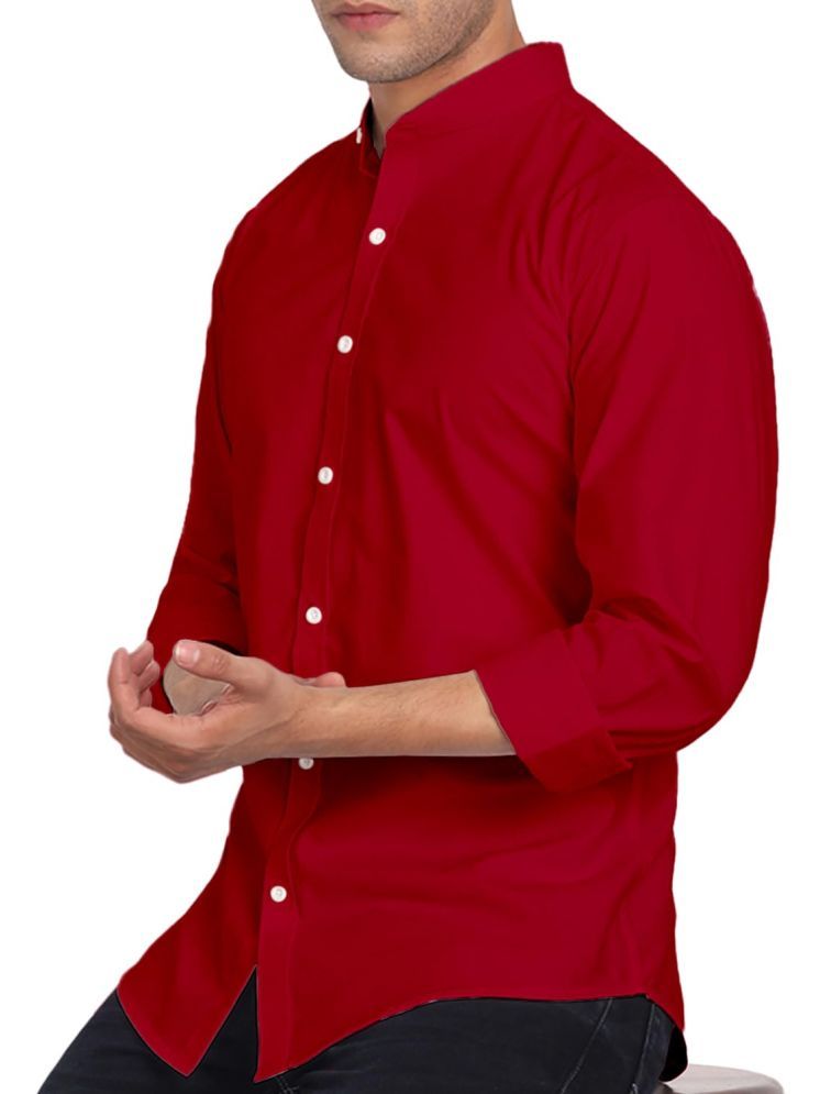     			UNI VIBE Cotton Blend Slim Fit Solids Full Sleeves Men's Casual Shirt - Red ( Pack of 1 )