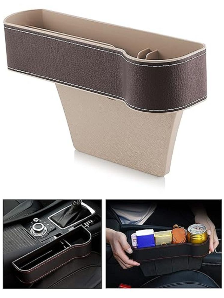     			1PC Driver Car Side Organizer Seat Gap Filler Console Pocket with Bottle Holder Storage Box for Cards, Coins, Mobile Phones, Keys