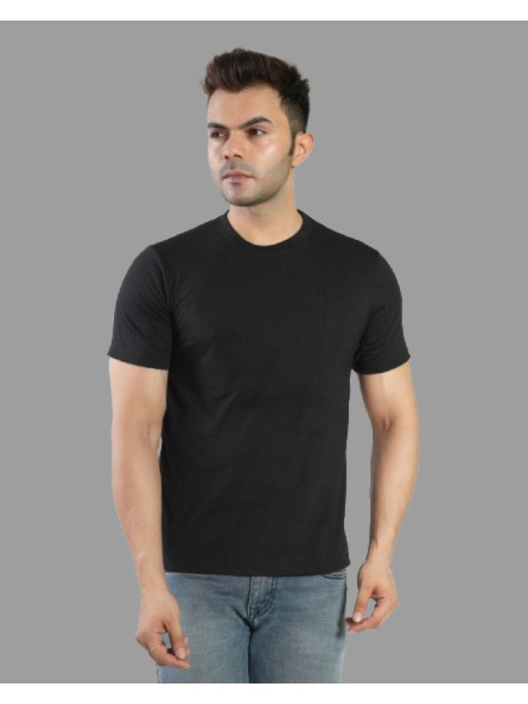     			CALTUS FASHION 100% Cotton Regular Fit Solid Half Sleeves Men's Round T-Shirt - Black ( Pack of 1 )