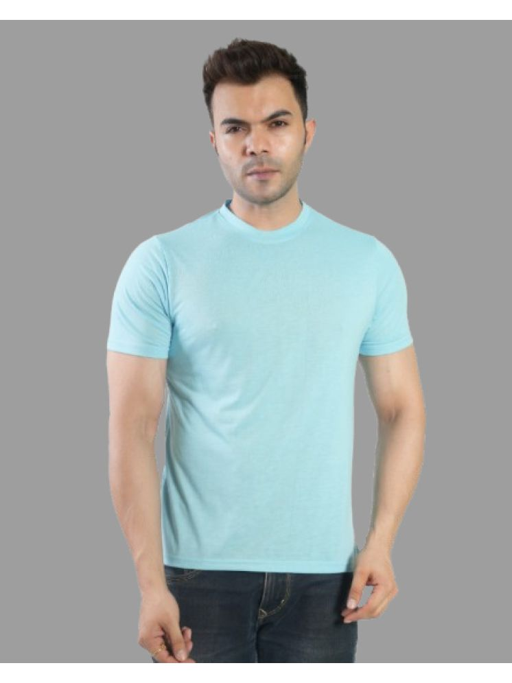     			CALTUS FASHION Cotton Regular Fit Solid Half Sleeves Men's Round T-Shirt - Sky Blue ( Pack of 1 )