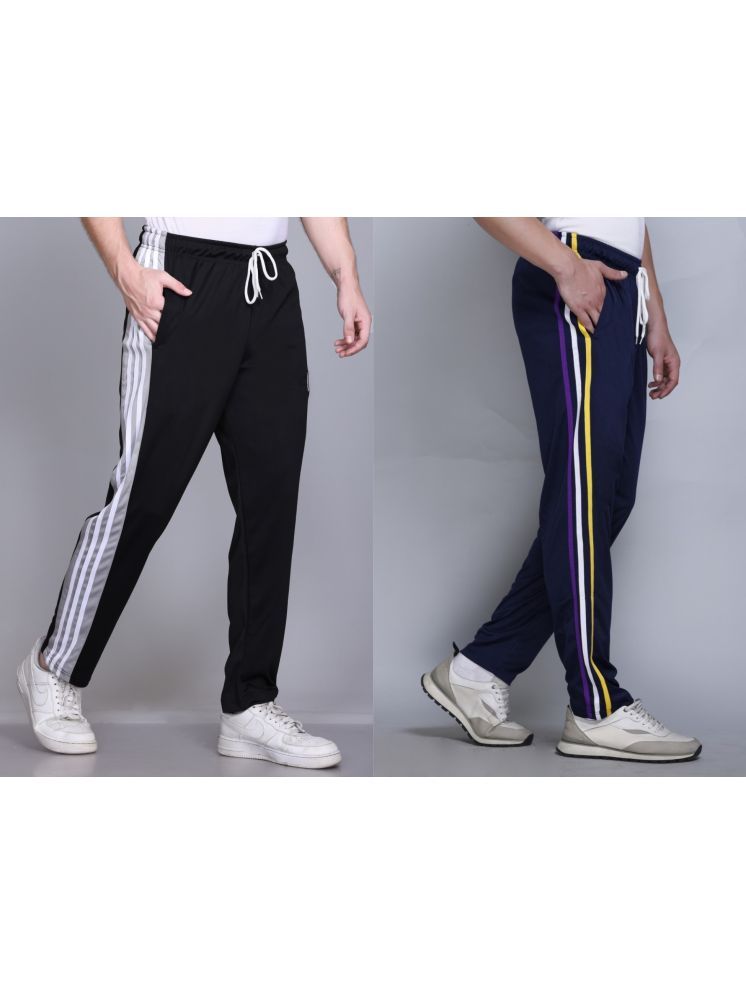     			HVBK Multicolor Polyester Men's Trackpants ( Pack of 2 )