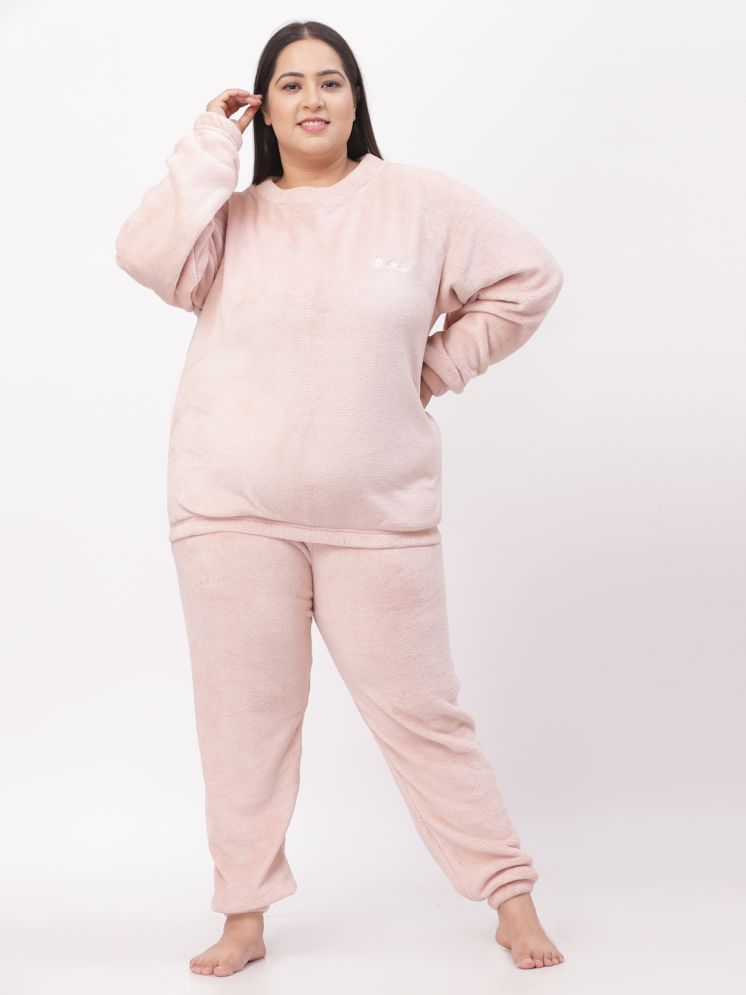     			Klotthe Pink Woollen Women's Nightwear Nightsuit Sets ( Pack of 1 )