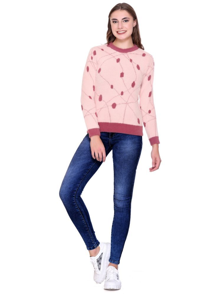     			MELVIN Woollen Round Neck Women's Pullovers - Pink ( )