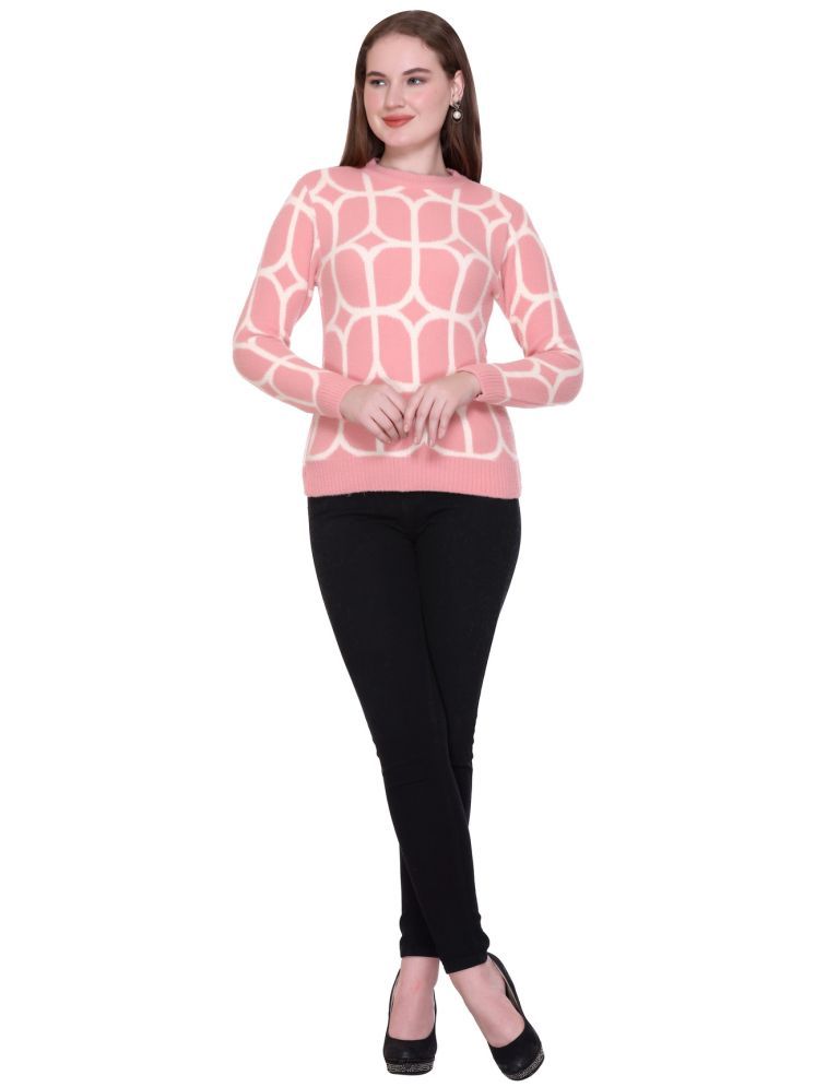     			MELVIN Woollen Round Neck Women's Pullovers - Pink ( )