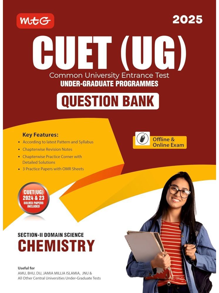     			MTG NTA CUET (UG) Chapterwise Question Bank Chemistry With Practice Papers & OMR Sheet | Entrance Exam Preparation Book 2025