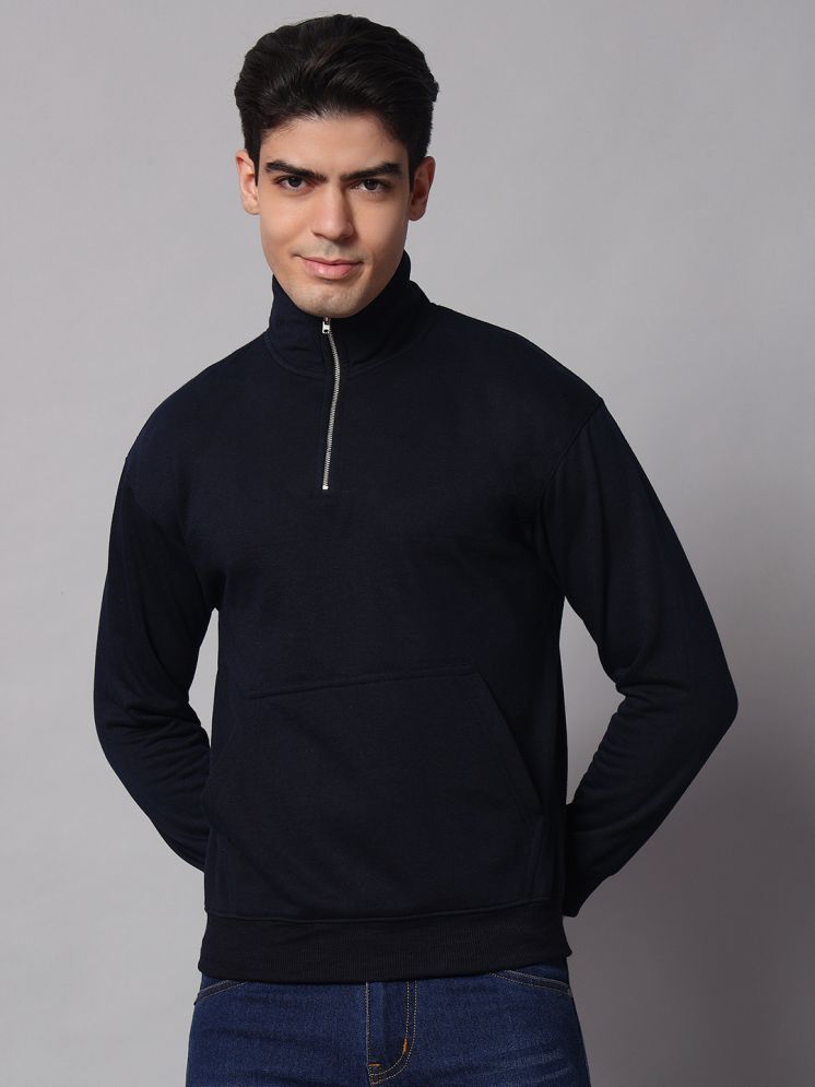     			OBAAN Fleece High Neck Men's Sweatshirt - Navy ( Pack of 1 )