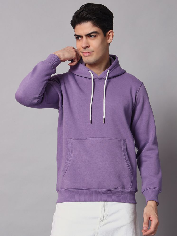     			OBAAN Fleece Hooded Men's Sweatshirt - Purple ( Pack of 1 )