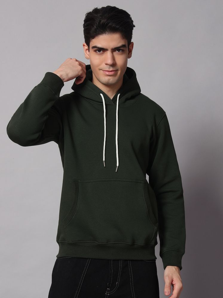     			OBAAN Fleece Hooded Men's Sweatshirt - Green ( Pack of 1 )