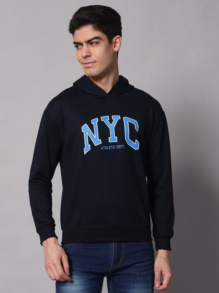     			OBAAN Fleece Hooded Men's Sweatshirt - Navy ( Pack of 1 )