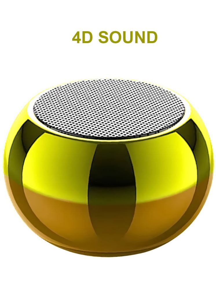     			Retailstore 4D BASS Wireless 5 W Bluetooth Speaker Bluetooth v5.0 with Call function Playback Time 6 hrs Gold