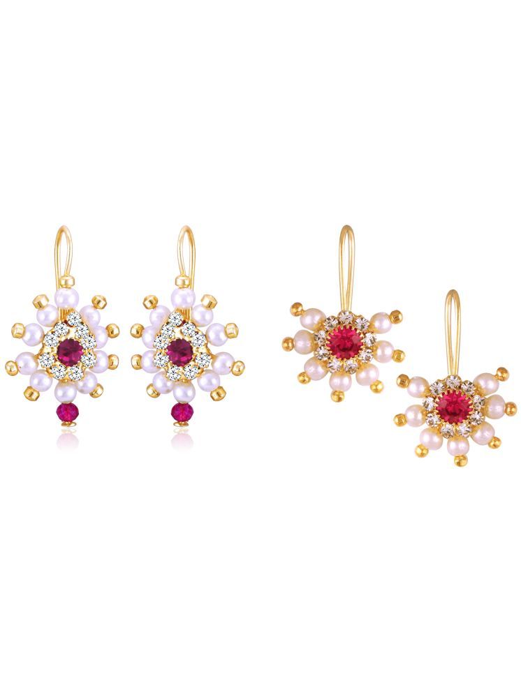     			VIVASTRI Pink Drop Earrings ( Pack of 2 )