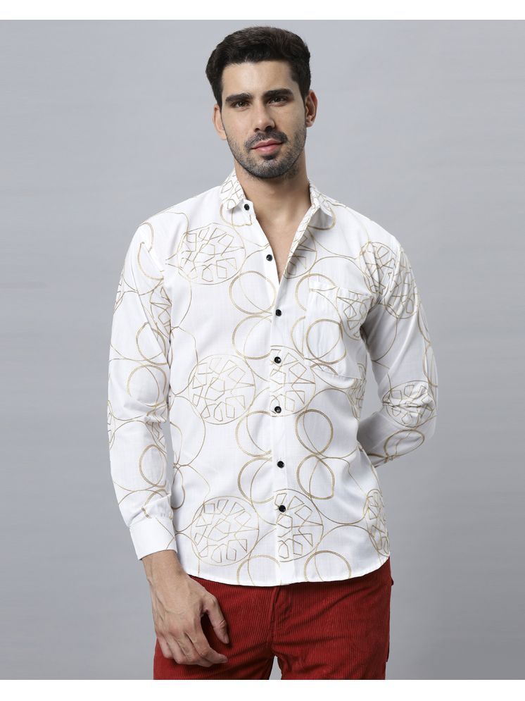     			ARBIA FUNKI Cotton Blend Regular Fit Printed Full Sleeves Men's Casual Shirt - White ( Pack of 1 )