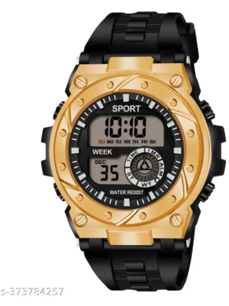     			BANDSMITH Black PU Digital Men's Watch