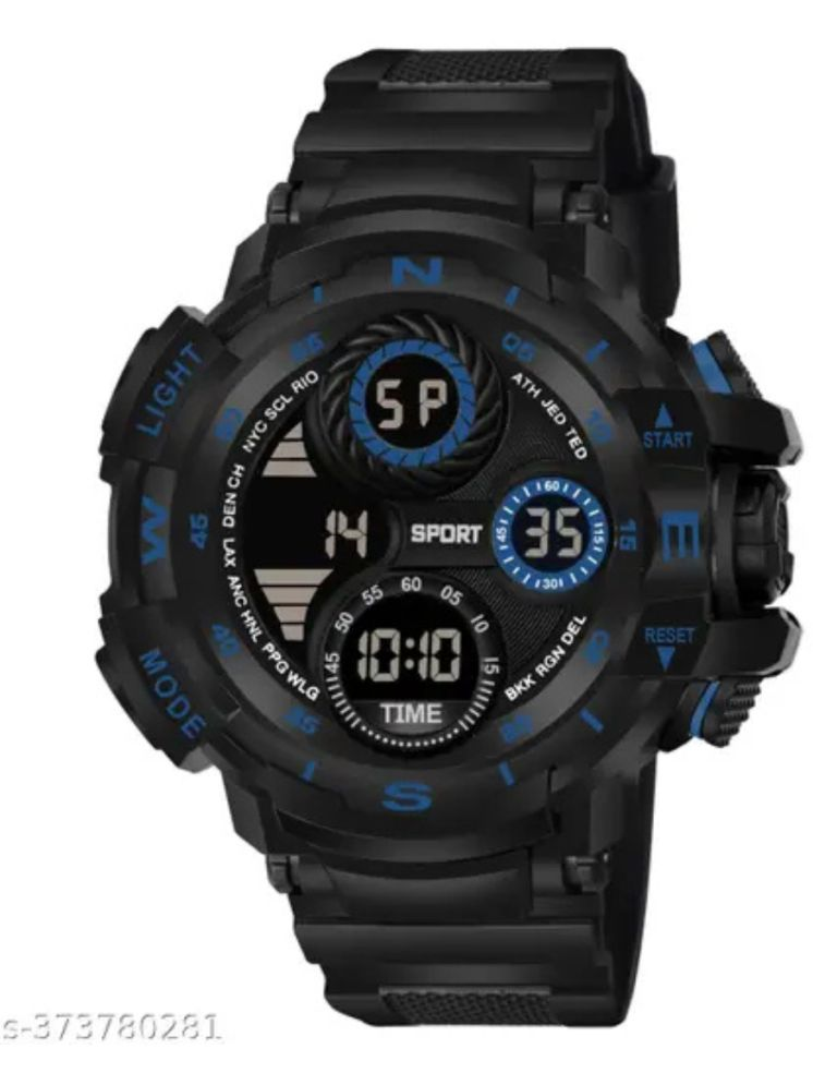     			BANDSMITH Black PU Digital Men's Watch