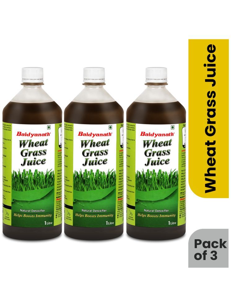     			Baidyanath Wheatgrass Juice 1 Litre, Natural Detoxifier, Herbal Juice Helpful to boost Immunity, Blood Purification, Improves Digestion and Metabolism, 1000ml (Pack of 3)