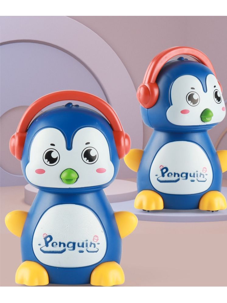     			Bluebell Plastic 360 Degree Head Animal Sliding Cartoon Press go, Walking Penguin Press and Run Toys Customized Kids 360 Degree Press and Go Inertial Toy