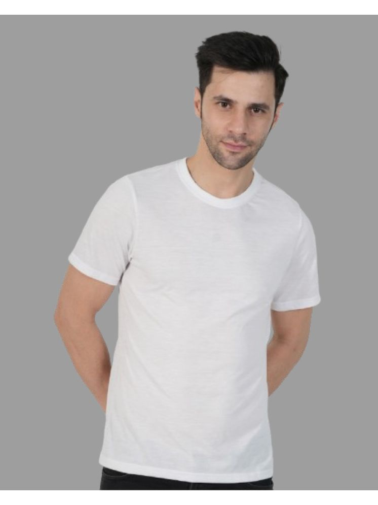     			CALTUS FASHION 100% Cotton Regular Fit Solid Half Sleeves Men's Round T-Shirt - White ( Pack of 1 )