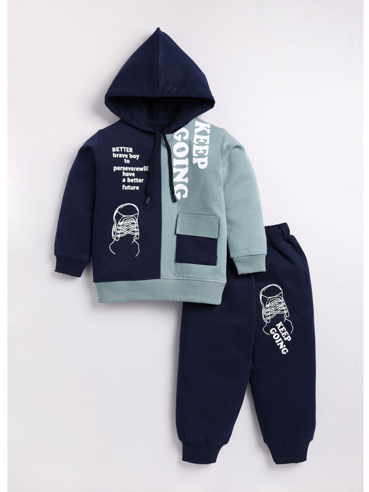     			CUTOPIES Pack of 1 Boys Cotton Sweatshirt & Trackpant ( Navy )