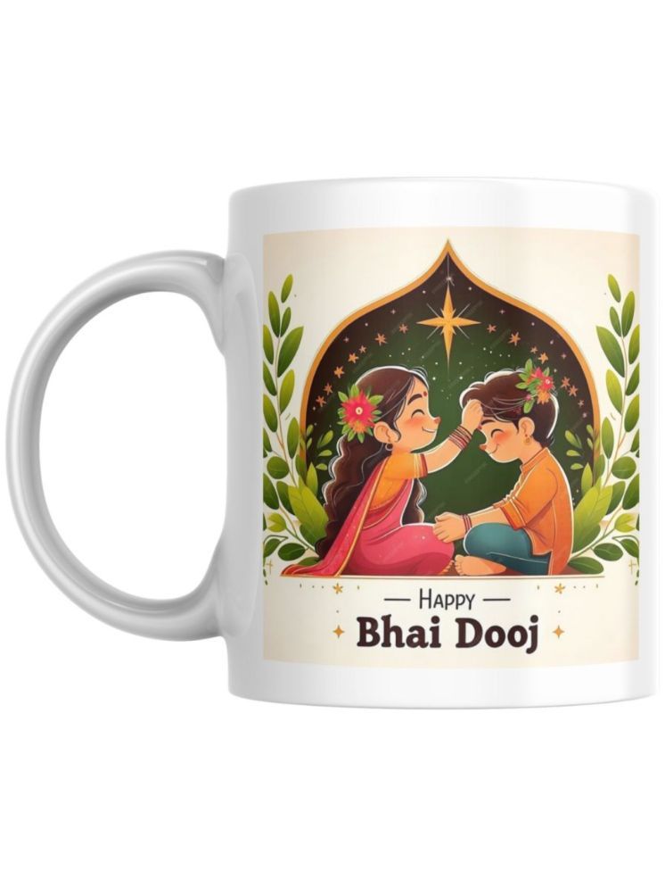     			Dey 's stationery store Happy Bhai Dooj Mug Ombre Ceramic Coffee Mug 350 mL ( Pack of 1 )