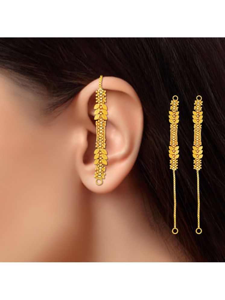     			Drashti Collection Golden Ear Chain Earrings ( Pack of 1 )