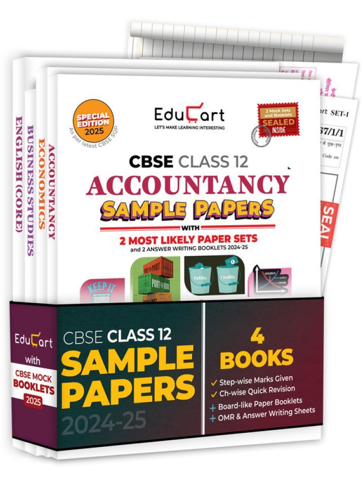     			Educart CBSE Class 12 Sample Papers Bundle (2024-25) - Accountancy, Business Studies, Economics & English (With exclusive CBSE Mock Booklets for 2025