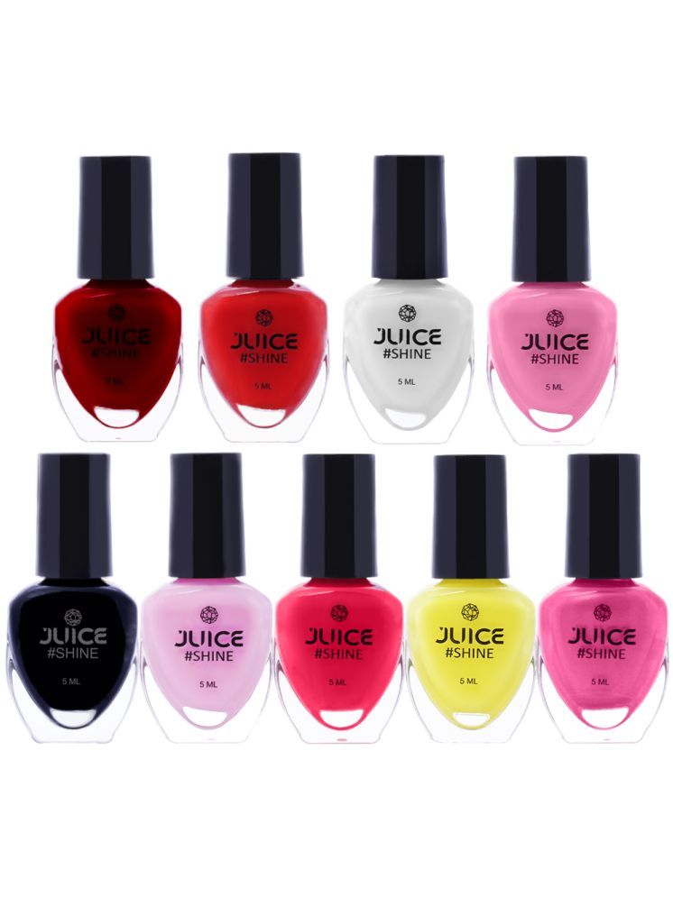     			Juice Red Glossy Nail Polish 45 ( Pack of 9 )