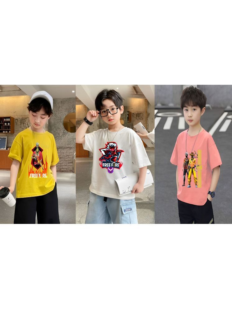     			Kintu Parantu Pack of 3 Polyester T-Shirt For Boys ( Multicolor )