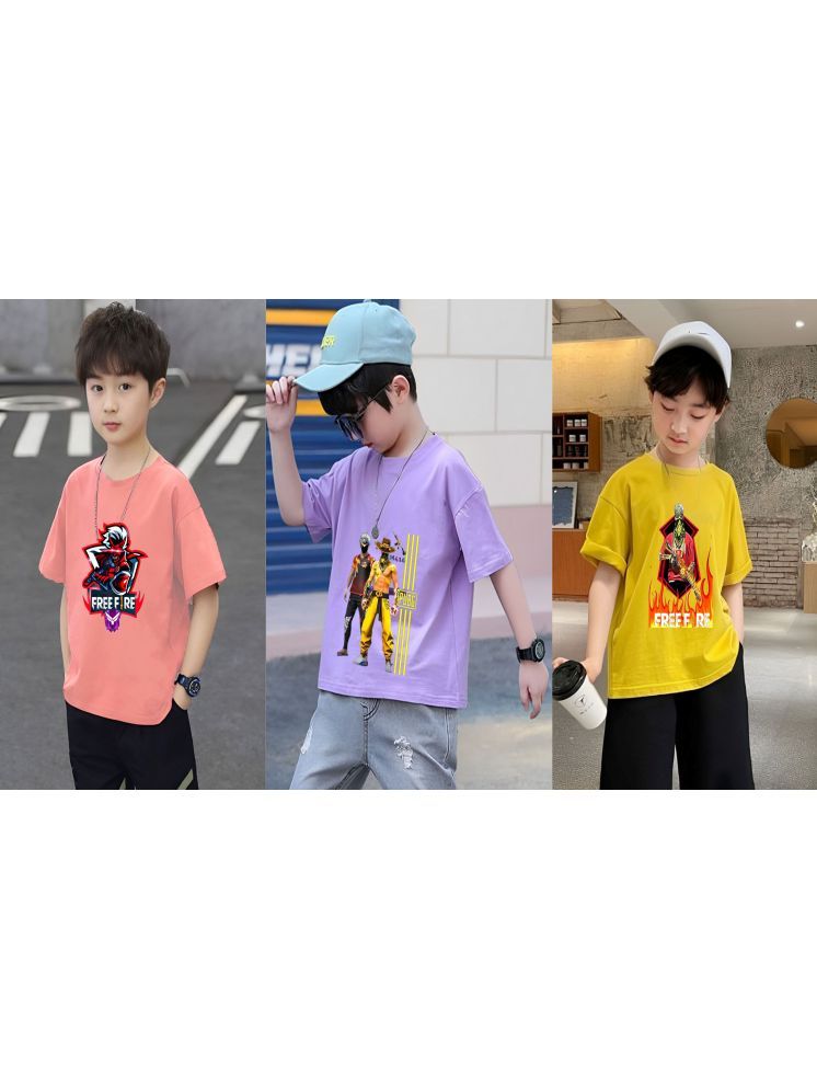     			Kintu Parantu Pack of 3 Polyester T-Shirt For Boys ( Multicolor7 )