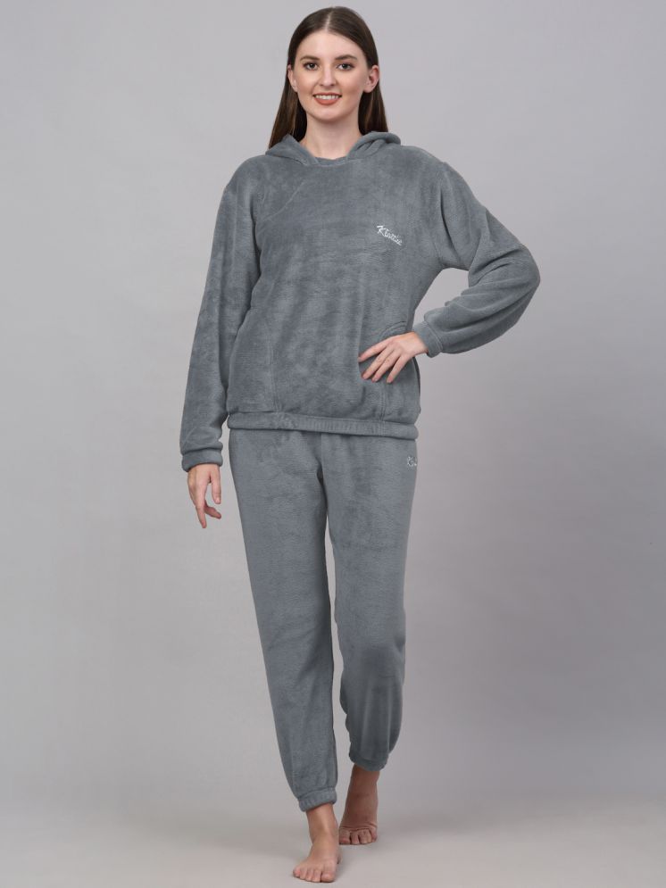     			Klotthe Grey Woollen Women's Nightwear Nightsuit Sets ( Pack of 1 )