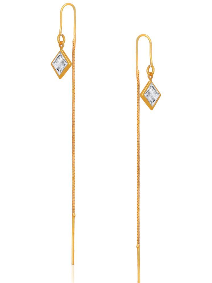     			LUV FASHION Golden Danglers Earrings ( Pack of 1 )