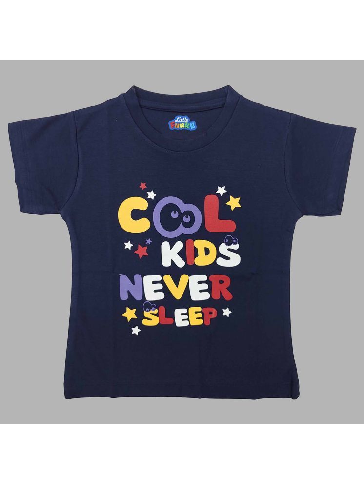     			Little Funky Pack of 1 Rayon T-Shirt For Girls ( Navy )