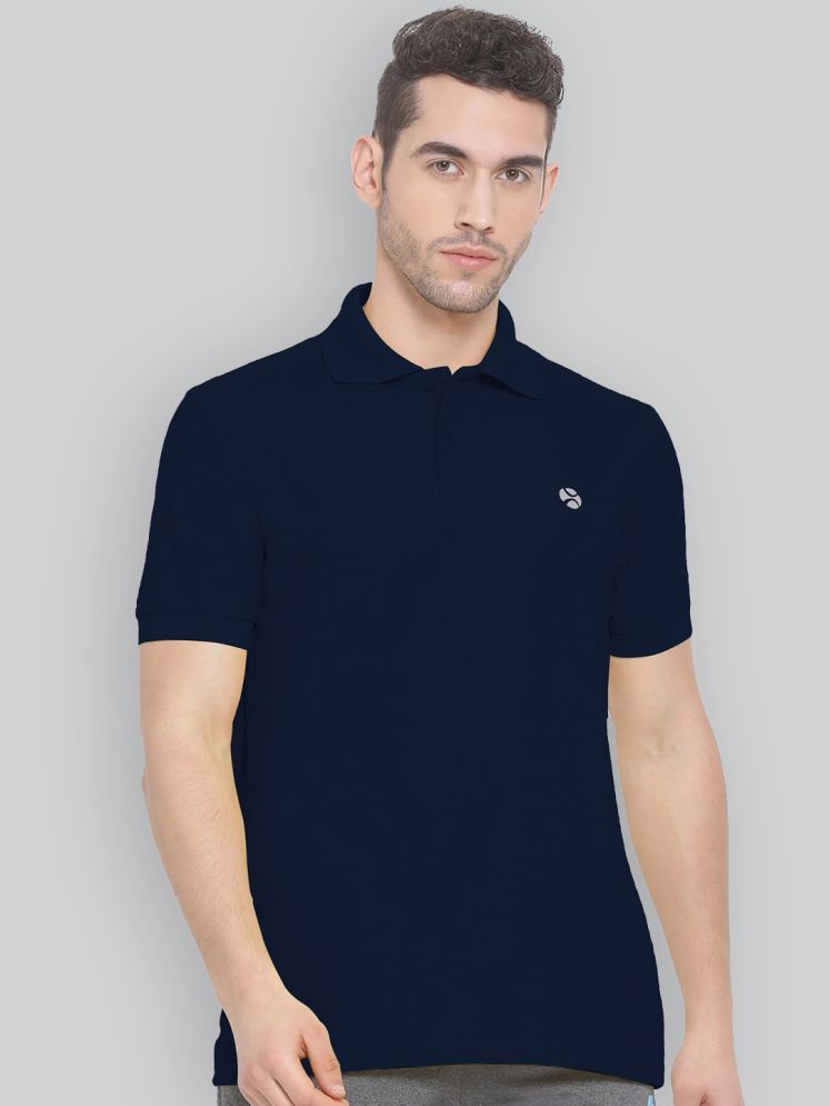     			Lux Nitro Cotton Blend Regular Fit Solid Half Sleeves Men's Polo T Shirt - Navy ( Pack of 1 )