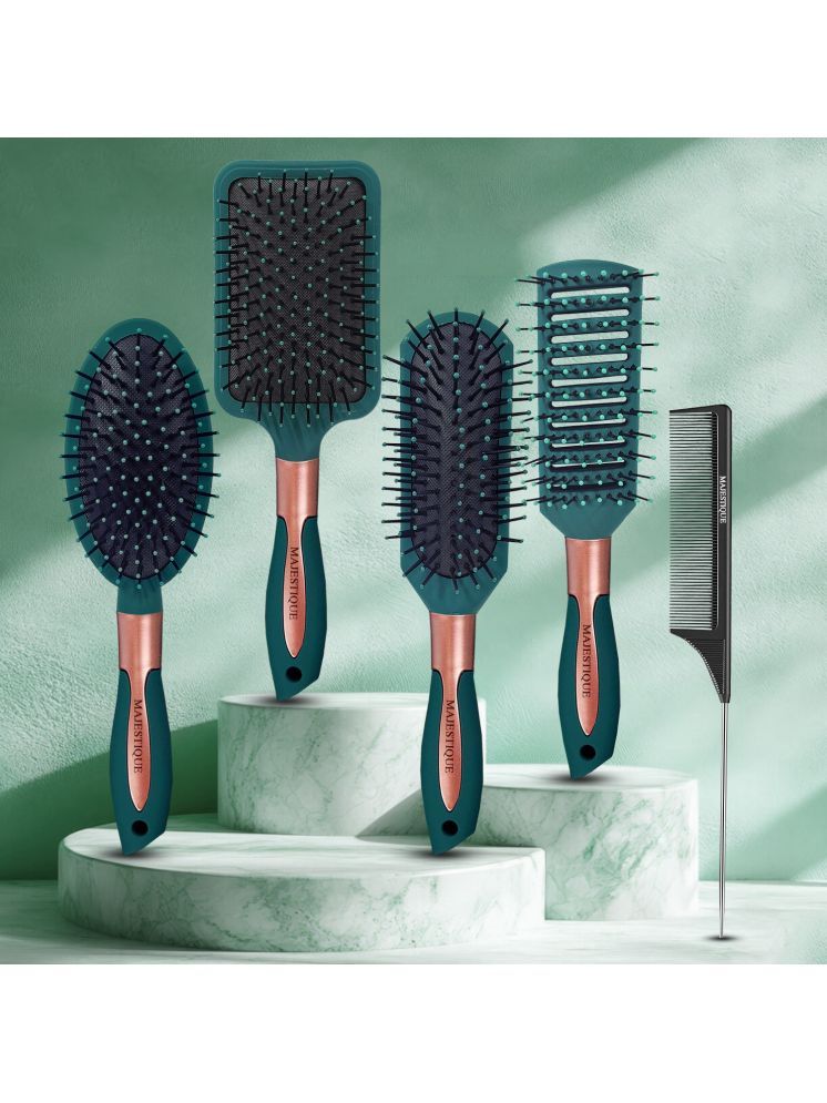     			MAJESTIQUE Hair Brush Set For All Hair Types ( Pack of 5 )