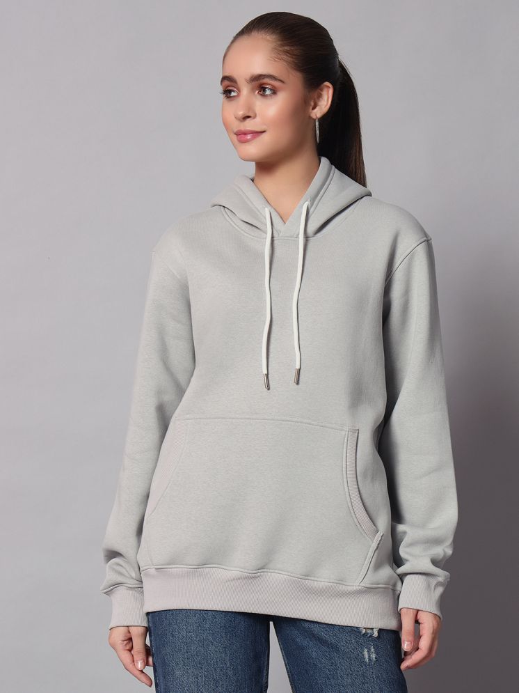     			OBAAN Cotton - Fleece Women's Hooded Sweatshirt ( Grey )