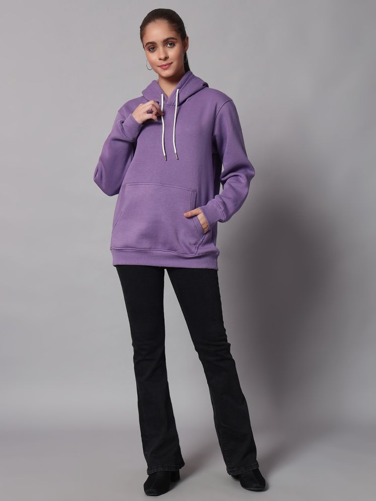     			OBAAN Cotton - Fleece Women's Hooded Sweatshirt ( Purple )