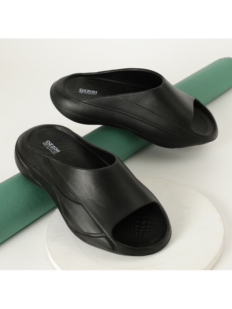     			OZZOH Black Men's Slide Flip Flop