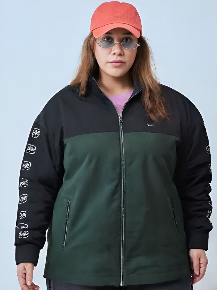     			PPTHEFASHIONHUB - Polyester Green Bomber Jackets