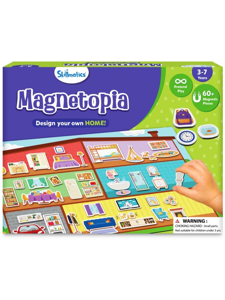     			Skillmatics Creative Toy Magnetopia - Design Your Home, Interactive Pretend Play Set for Kids, Toddlers, 60+ Magnetic Pieces, Preschool Learning Game, Gifts for Girls & Boys Ages 3, 4, 5, 6, 7