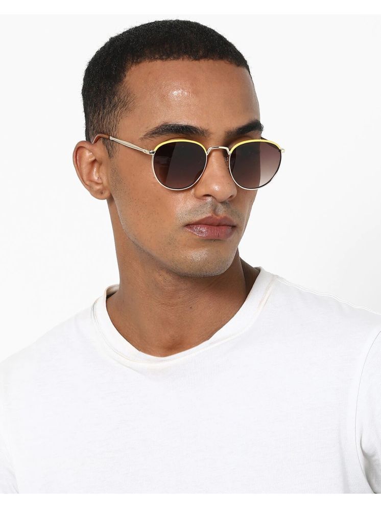     			Sunnies Gold Oval Sunglasses ( Pack of 1 )