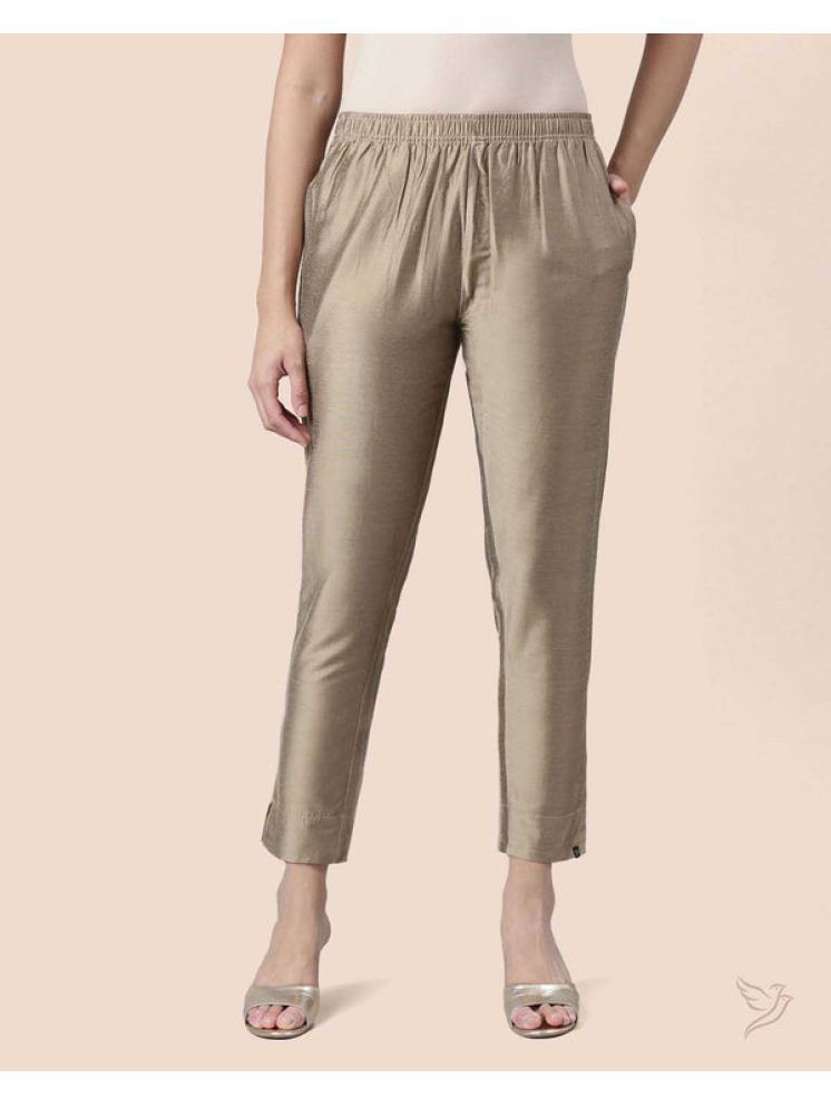     			Twin Birds - Beige Viscose Women's Straight Pant ( Pack of 1 )