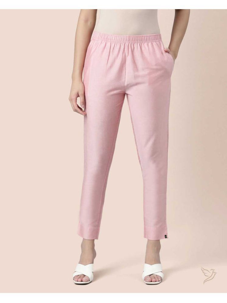     			Twin Birds - Pink Viscose Women's Straight Pant ( Pack of 1 )