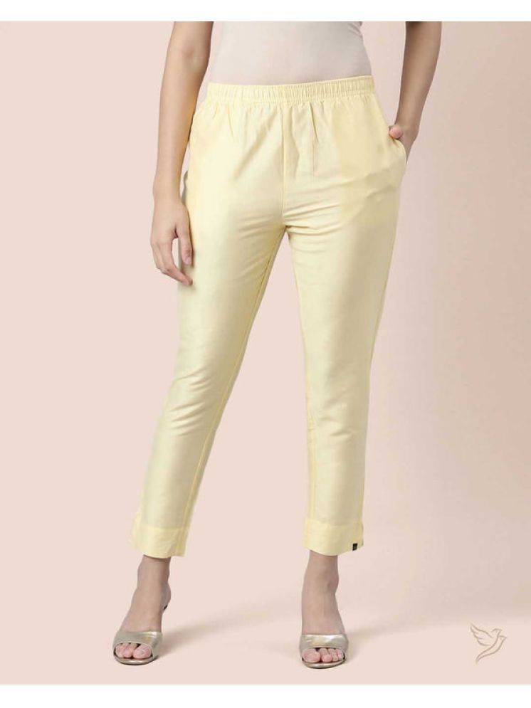     			Twin Birds - Yellow Viscose Women's Straight Pant ( Pack of 1 )